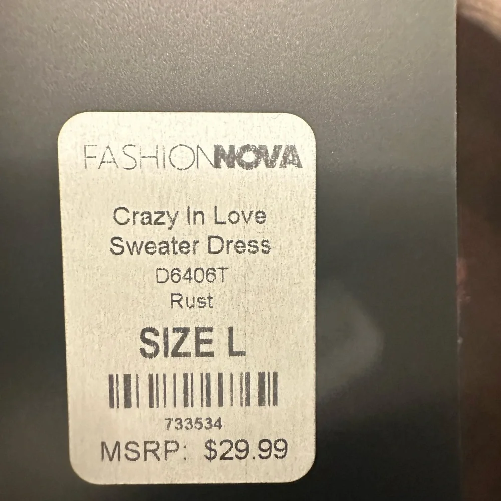Fuzzy Rust Sweater Dress